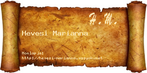 Hevesi Marianna névjegykártya